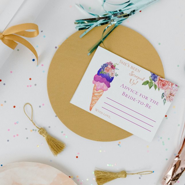 Scooped Up Ice Cream Floral Bridal Shower Advice (Creator Uploaded)