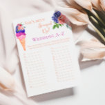 Scooped Up Ice Cream Floral Bridal Shower Game<br><div class="desc">This unique Ice Cream themed Watercolor I painted by my own in modern Azur Blue, Vanilla Cream, Peach, Burgundy, Viva Magenta and Blush Pink colours perfect for your fun and sparkly selebration with friends "She's been scooped up" Bridal Shower. Other matching items for your party available in my PatternDigitPics stope's...</div>