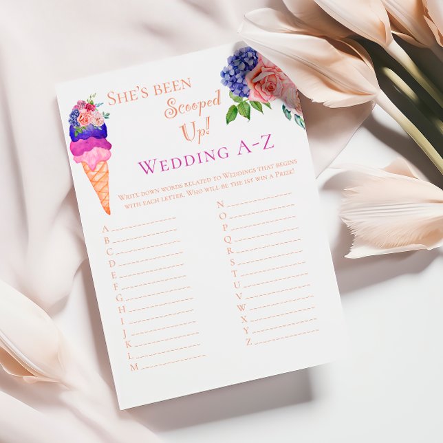 Scooped Up Ice Cream Floral Bridal Shower Game (Creator Uploaded)