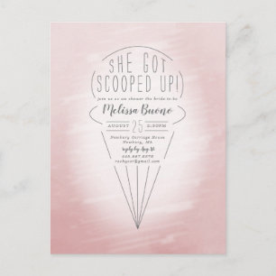 Scooped Up Ice Cream Theme Shower Invitation Postcard