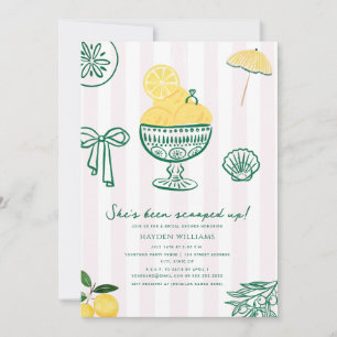 Scooped Up Lemon Bridal Wedding Engagement Invitation