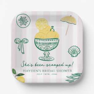 Scooped Up Lemon Bridal Wedding Engagement Paper Plate
