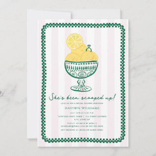 Scooped Up Lemon Ice Cream Wedding Engagement Invitation