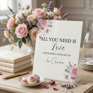 Scooped Up Pink Modern Bridal Shower  Bar Signs