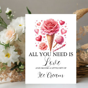 Scooped Up Pink Modern Bridal Shower Bar Signs