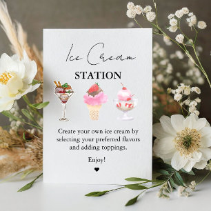 Scooped Up Pink Modern Bridal Shower Bar Signs