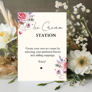 Scooped Up Pink Modern Bridal Shower Bar Signs