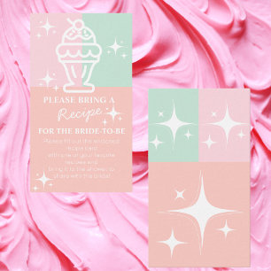 Scooped Up  Recipe Ice cream retro  Bridal Shower  Enclosure Card