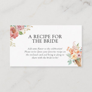 Scooped Up Recipe Request Bridal Shower Enclosure Card