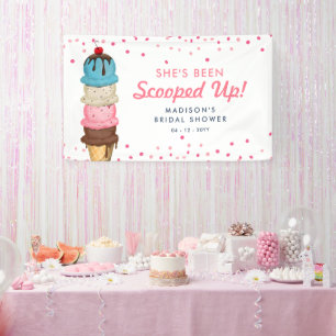 Scooped Up Summer Ice Cream Modern Bridal Shower Banner