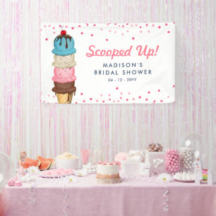 Scooped Up Summer Ice Cream Modern Bridal Shower Banner