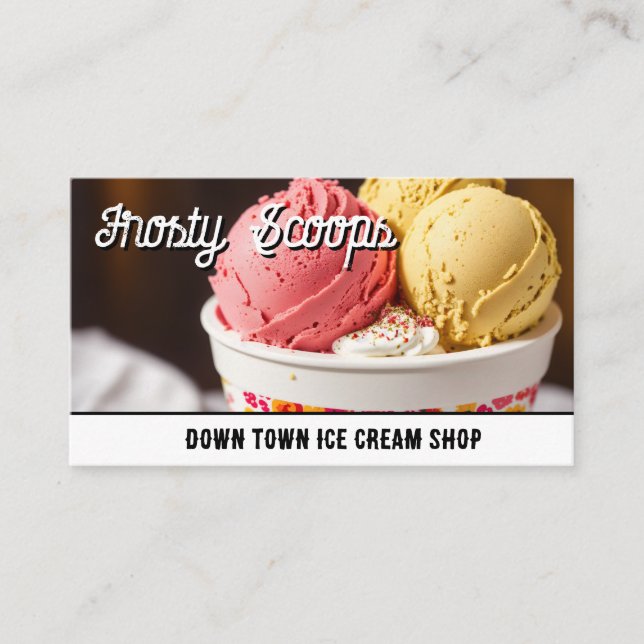 Scoops of Ice Cream in a Cup Business Card (Front)