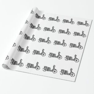 SCOOTER BAR CODE Motorcycle Barcode Pattern Design Wrapping Paper