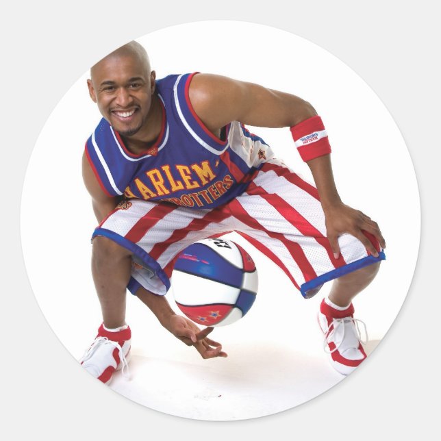 Scooter between the legs classic round sticker (Front)