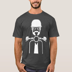 Scooter Bike Motorbike Scoot  Funny Beard Moped Sc T-Shirt