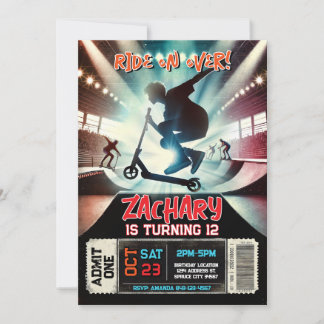 Scooter Birthday Invitation | Digital Skate Park