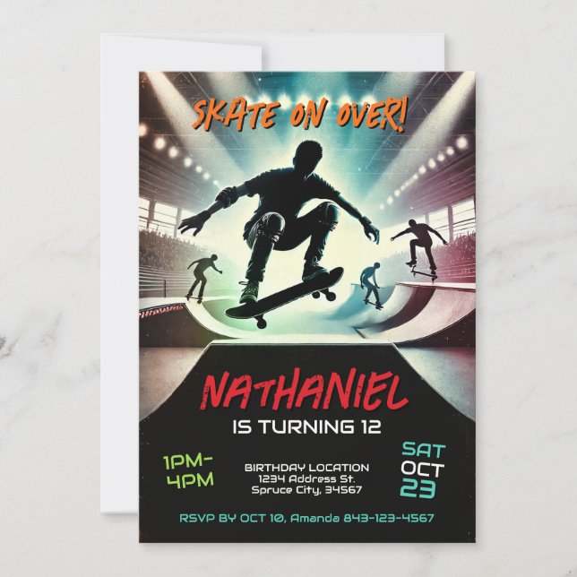 Scooter Birthday Invitation for boys (Front)