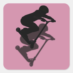 Scooter Boy - Stunt Scooter 5 Square Sticker