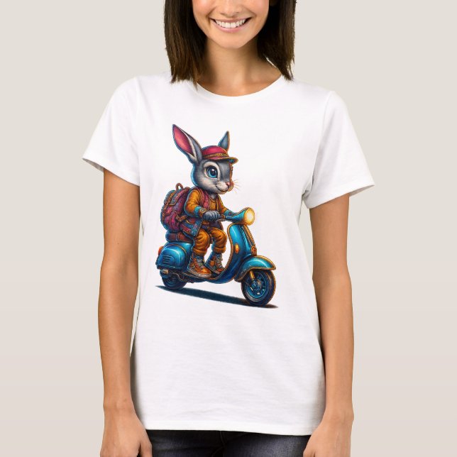 Scooter Bunny Retro T-Shirt (Front)