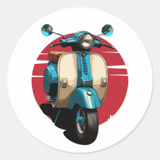Scooter Classic Round Sticker