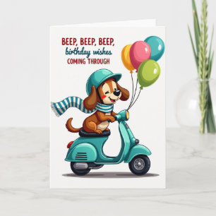 Scooter Dog Birthday Card