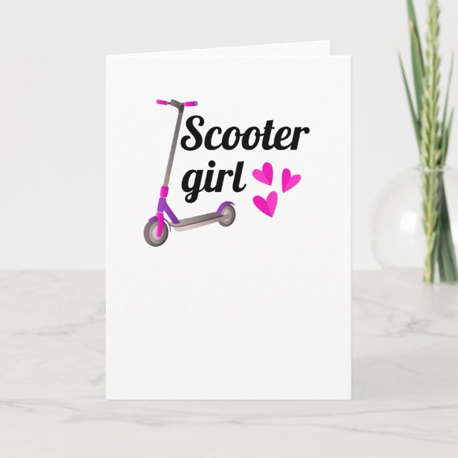 Scooter Gifts For Girls | Scootering Scooter Rider Card (Front)