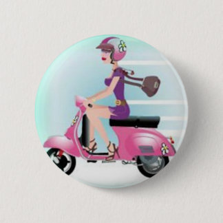 Scooter Girl 6 Cm Round Badge
