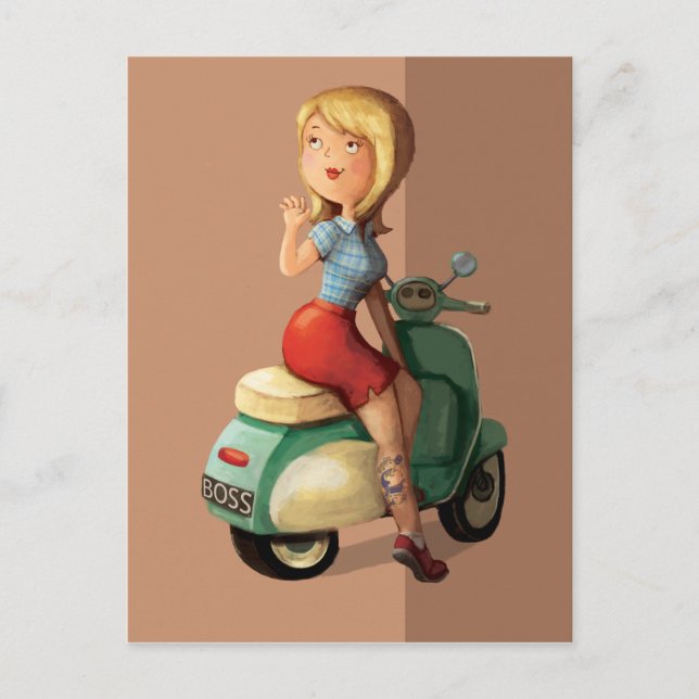 Scooter Girl Postcard (Front)