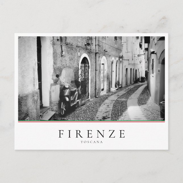 Scooter in a street in Italy in black and white Postcard (Front)