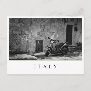 Scooter in black and white postcard