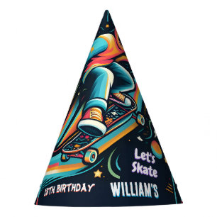 Scooter Jump Zone Skateboarding 13th Birthday Party Hat