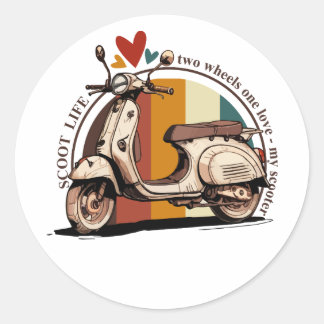 Scooter Life Classic Round Sticker