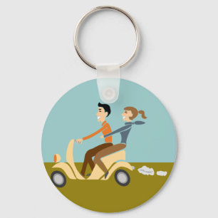 Scooter Lovin Couple Key Ring