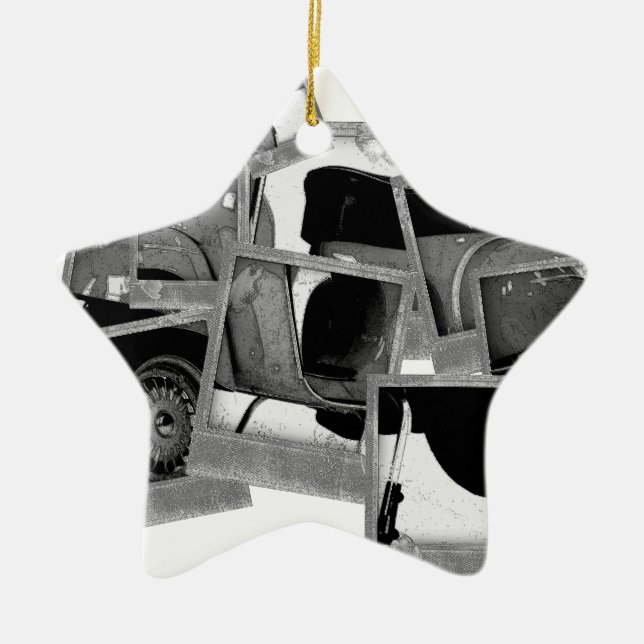 Scooter Montage Ceramic Tree Decoration (Front)