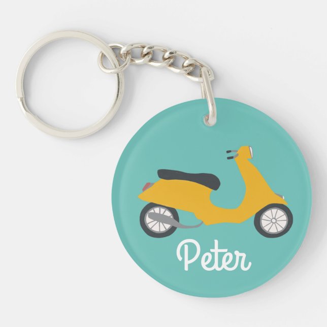 Scooter Moped Motorcycle CUSTOM   Key Ring (Front)
