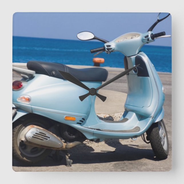 Scooter On The Beach | Ephesus, Turkey Square Wall Clock (Front)