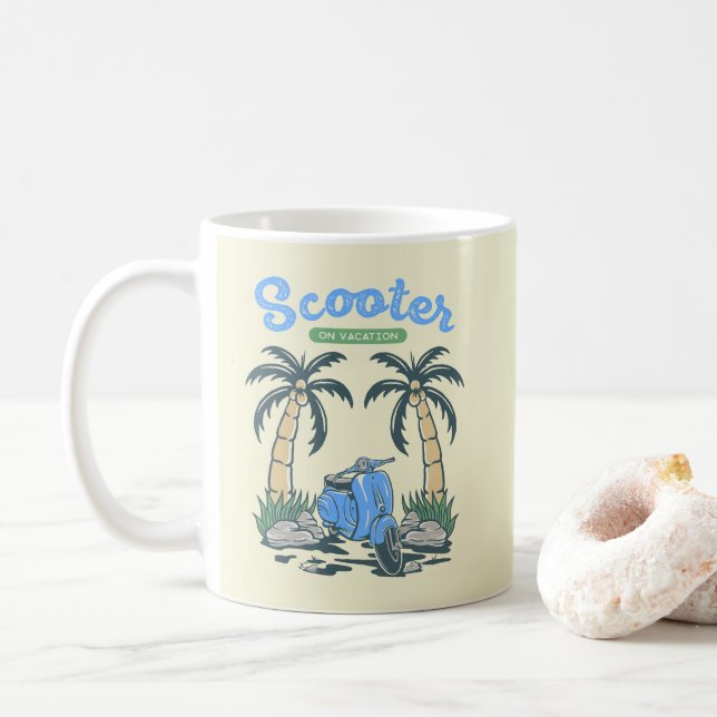 Scooter on Vacation Coffee Mug (With Donut)