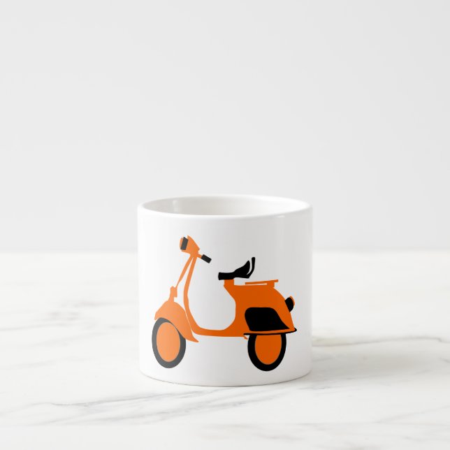 Scooter Orange Espresso Cup (Front)