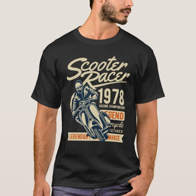 Scooter Racer Vintage Retro Style T-Shirt (Front)