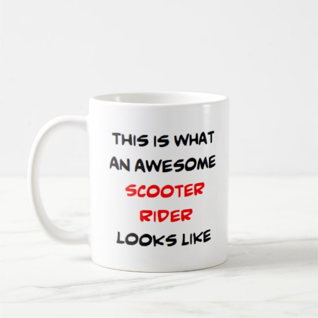 scooter rider, awesome coffee mug (Left)