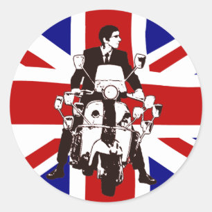 Scooter Rider UJ 2 Classic Round Sticker