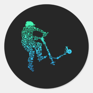 Scooter Stunt Style Scooter For Youth Classic Round Sticker