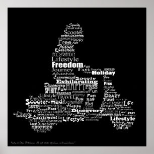 Scooter word collage poster