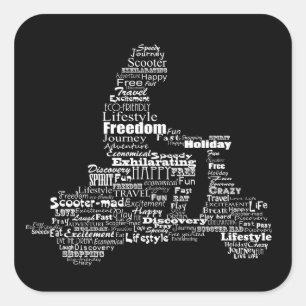 Scooter word collage stickers