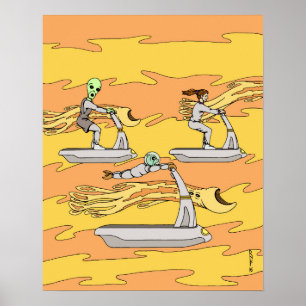 Scootering With the Wind Riders Poster