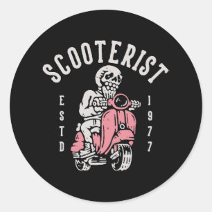 scooterist your tagline here classic round sticker