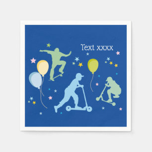 Scooters, Bikes, Skateboards, ride on over Napkin