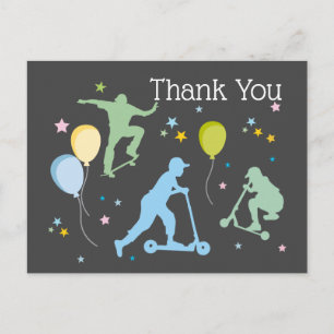 Scooters, Bikes, Skateboards riding thank you card