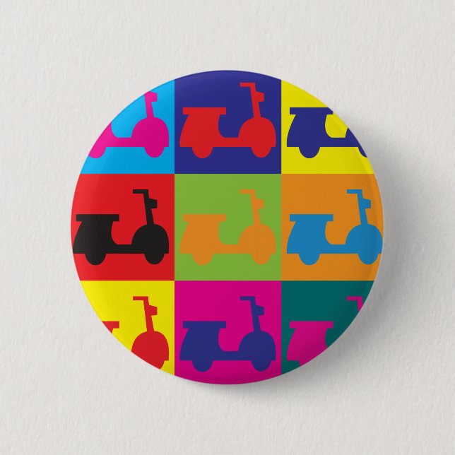 Scooters Pop Art 6 Cm Round Badge (Front)