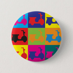 Scooters Pop Art 6 Cm Round Badge